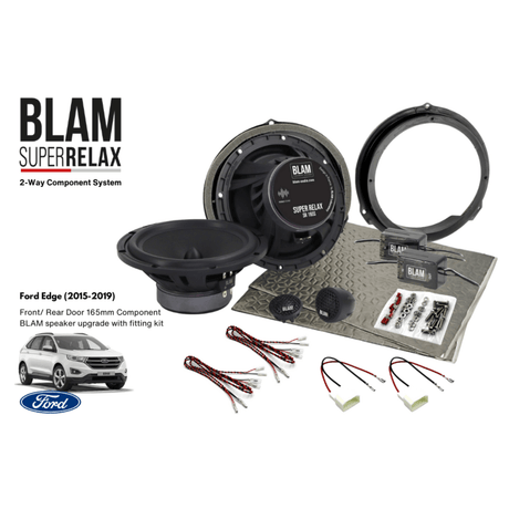 BLAM Car Specific Upgrades BLAM RELAX SFK-FOR2-RS165 Front/Rear Door Component Speaker Upgrade Kit for Ford Edge (2015-2019)