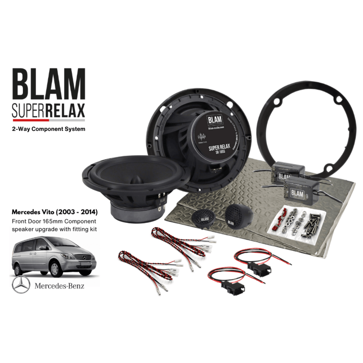 BLAM Car Specific Upgrades BLAM RELAX SFK-MERC1-RS165 Front Door Component Speaker Upgrade Kit for Mercedes Vito W639 (2003-2014)