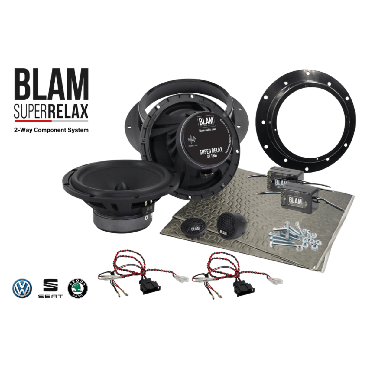 BLAM Car Specific Upgrades BLAM RELAX SFK-VW1-RS165 Complete Speaker Upgrade Fitting Kit for VW/Skoda