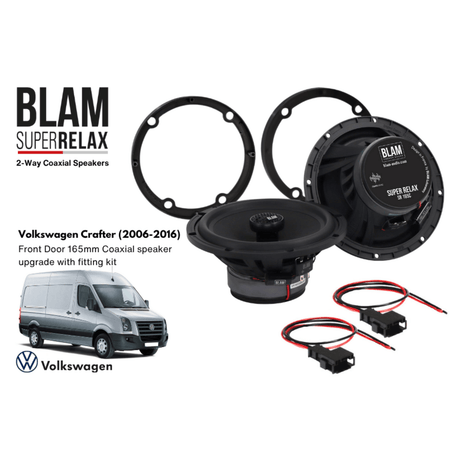BLAM Car Specific Upgrades BLAM RELAX SFK-VW3-RC165 Front Door Coaxial Speaker Upgrade Fitting Kit for Volkswagen Crafter (2006-2016)