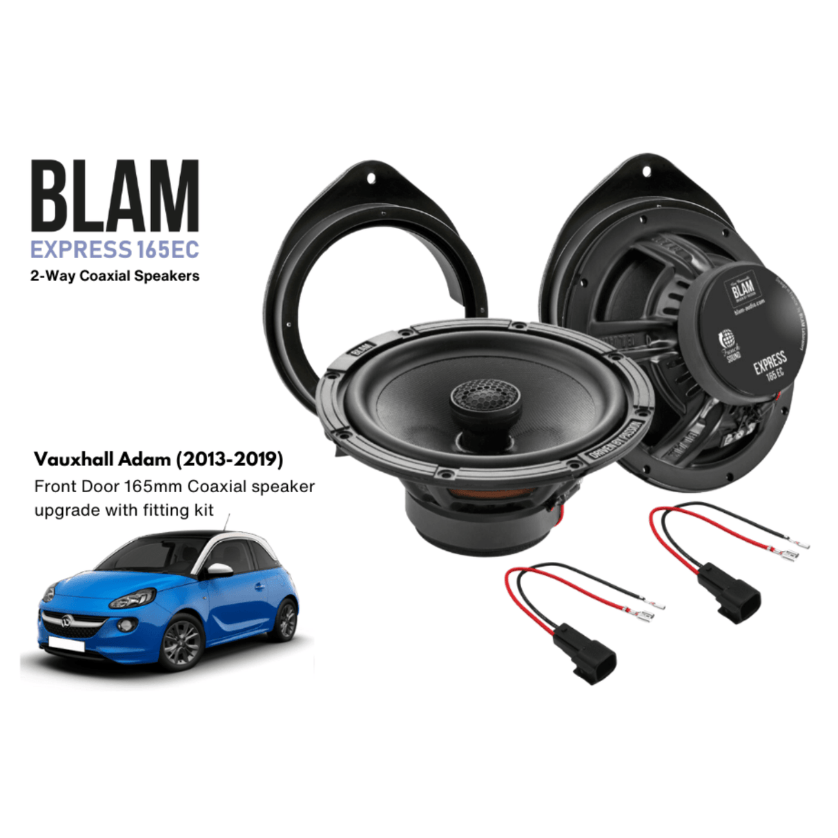 BLAM Car Specific Upgrades BLAM SFK-GM1-BLAM1 EXPRESS 165EC Front Door Coaxial Speaker Upgrade Kit For Vauxhall Adam (2013–2019)