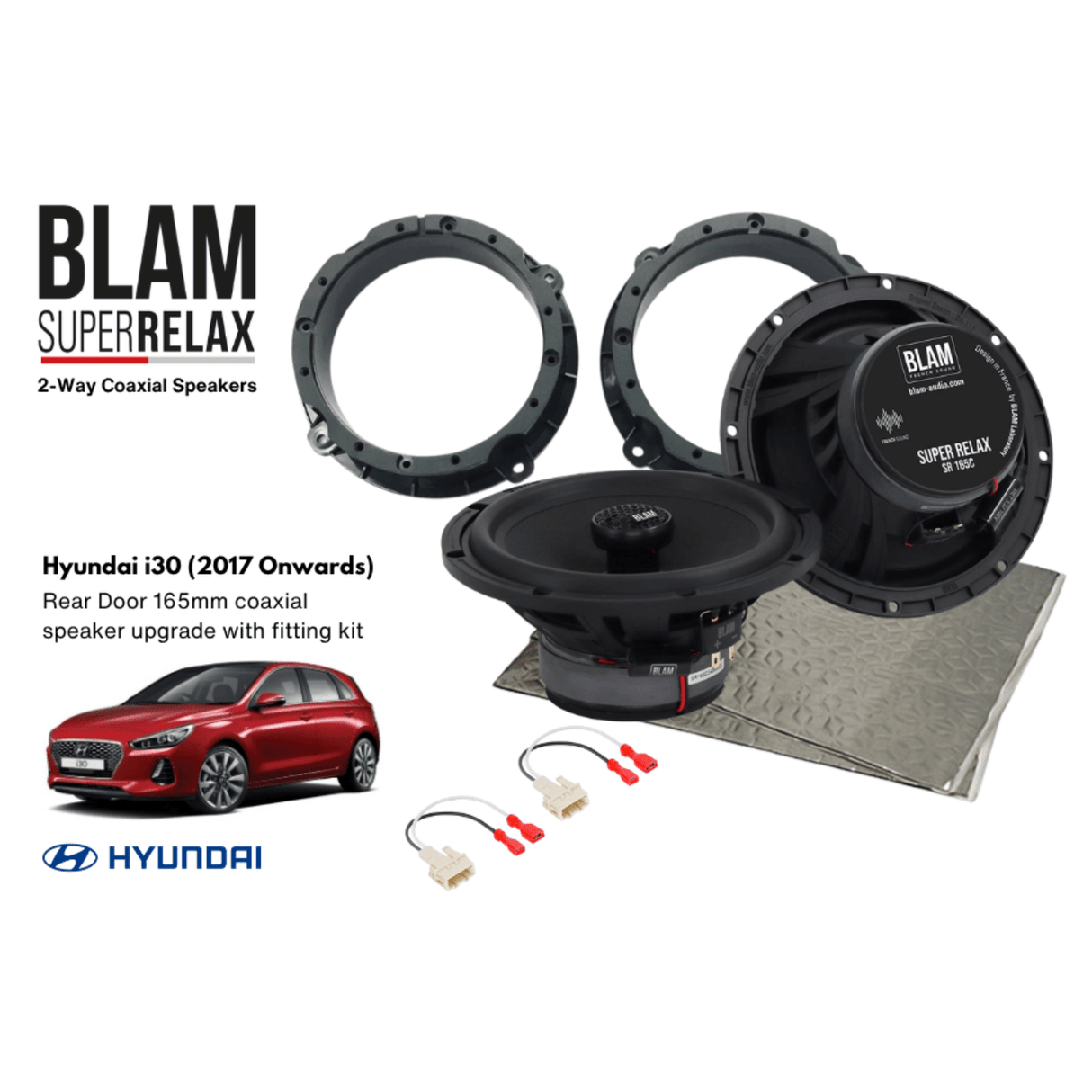 BLAM Car Specific Upgrades BLAM SFK-HYU01-RC165 Rear Door Car Speaker Upgrade Kit For Hyundai i30