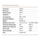 BLAM Car Speakers BLAM Signature Multix BL-WS8 8" (200mm) 250W High-Fidelity Car Audio Speakers