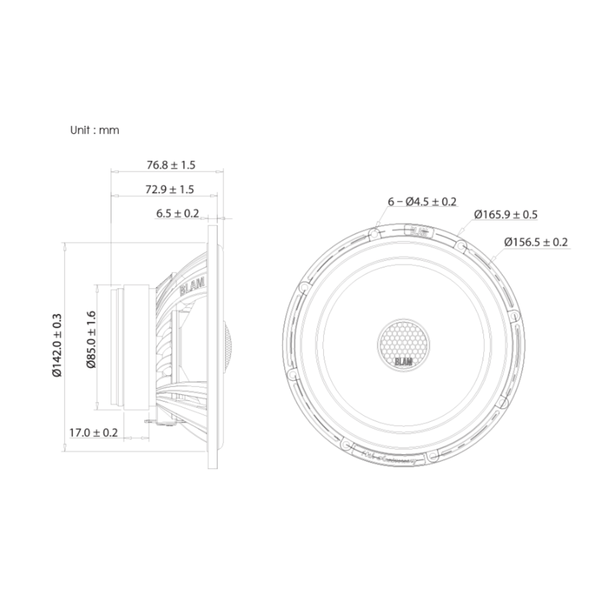 BLAM Car Specific Upgrades BLAM SR165C Front Door Coaxial Speaker Upgrade Fitting Kit for Ford C-Max (2003-2010) - SFK-FOR3-RC165
