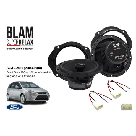 BLAM Car Specific Upgrades BLAM SR165C Front Door Coaxial Speaker Upgrade Fitting Kit for Ford C-Max (2003-2010) - SFK-FOR3-RC165