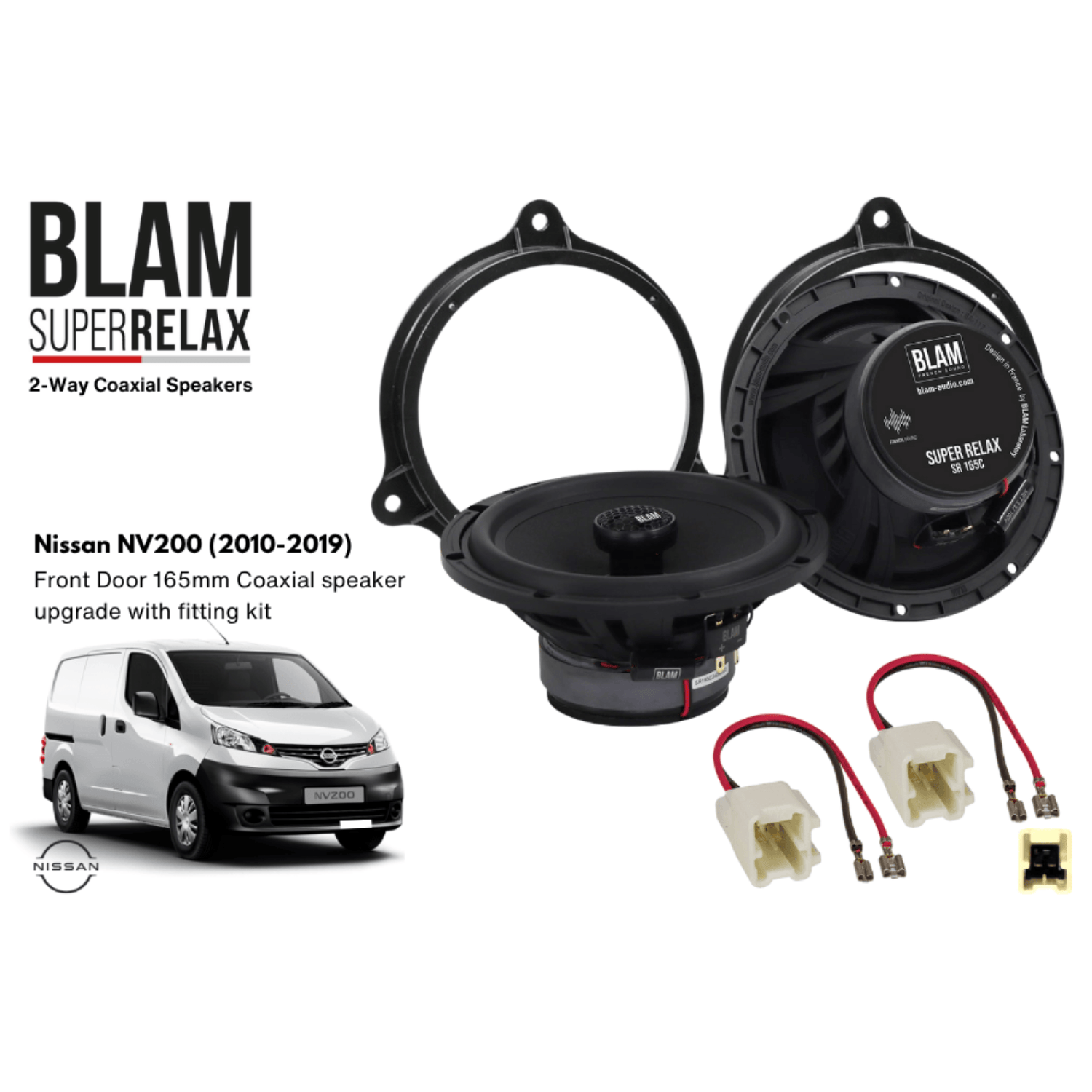 BLAM SFK-NIS1-RC165 Front Door Coaxial Speaker Upgrade Fitting Kit