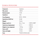 BLAM Car Speakers BLAM Super Relax BL-SR165C 6.5" (165mm) Hi-efficiency 3ohm Coaxial Car Speakers