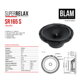 BLAM Car Speakers BLAM Super Relax SR165S 16.5cm/ 165mm (6.5") Hi Sensitivity 3ohm 2-Way Component car speakers