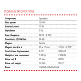 BLAM Car Speakers BLAM Super Relax SR165S 16.5cm/ 165mm (6.5") Hi Sensitivity 3ohm 2-Way Component car speakers