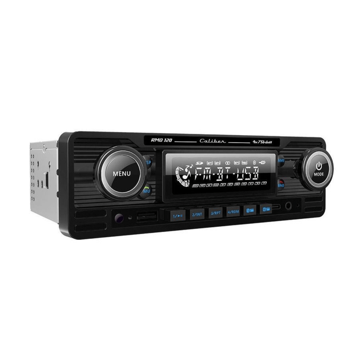 Caliber Bluetooth Car Stereos Caliber CALRMD120-B Retro Radio with FM, Bluetooth & USB-C Charging (Black)