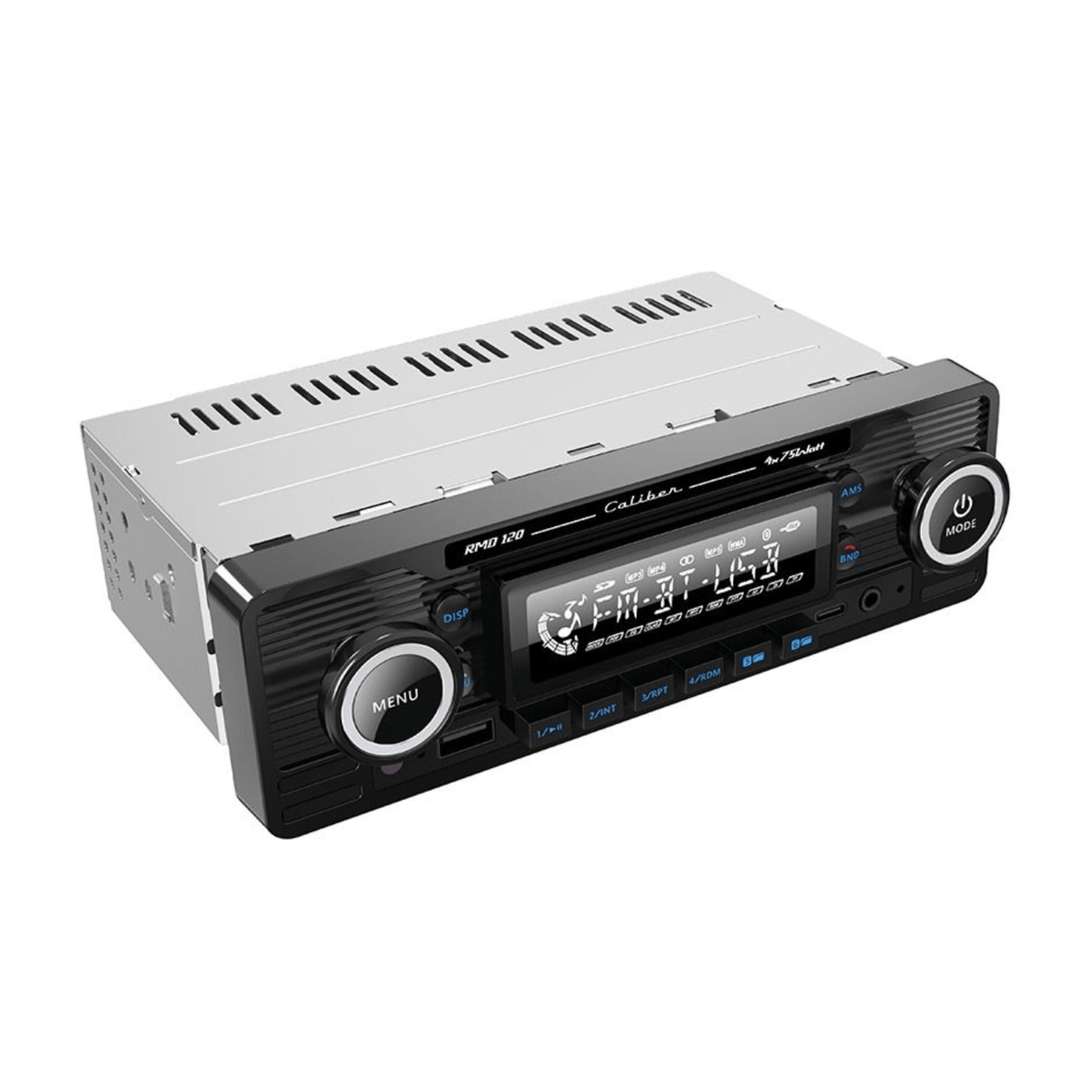 Caliber Bluetooth Car Stereos Caliber CALRMD120-B Retro Radio with FM, Bluetooth & USB-C Charging (Black)