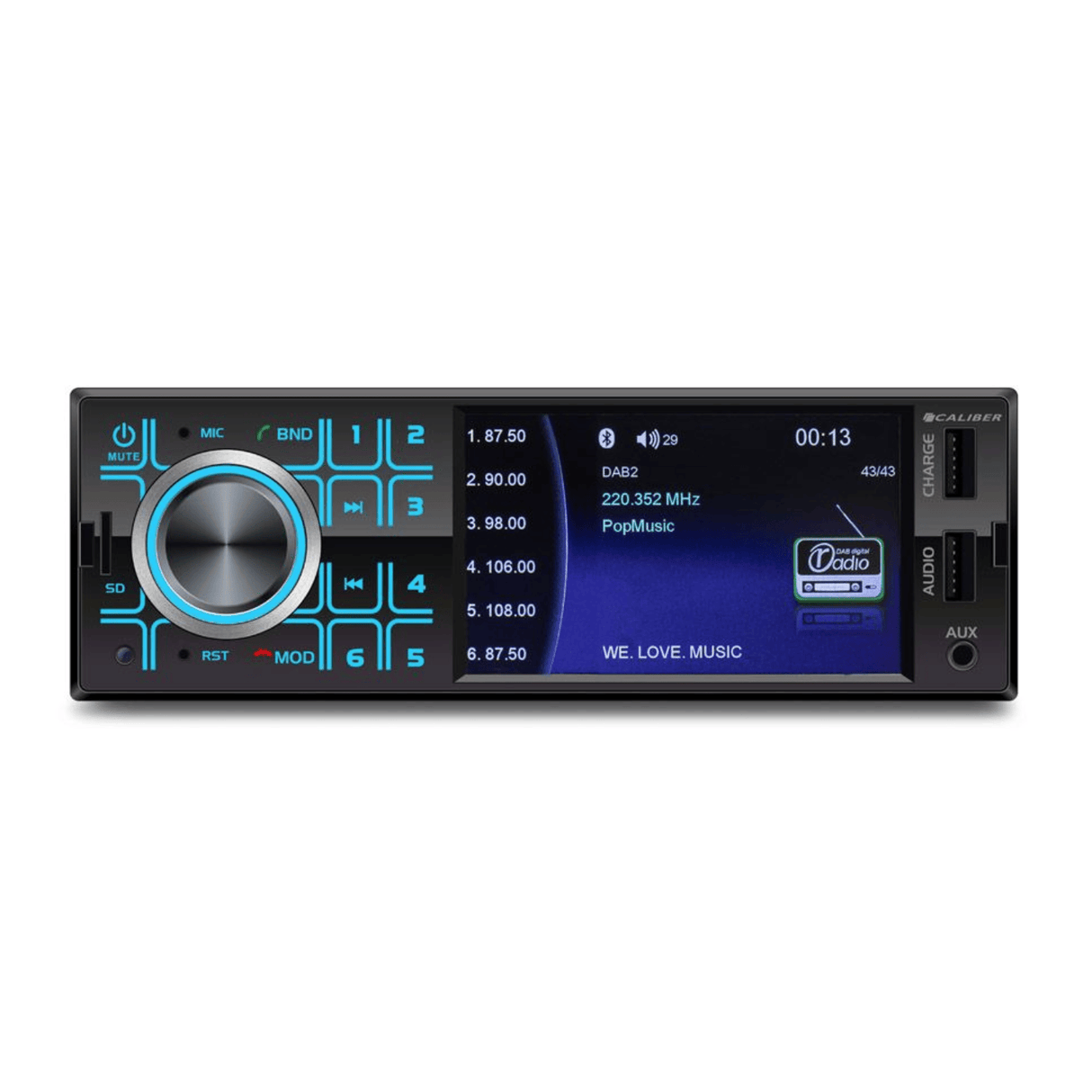 Caliber Car Stereos Caliber CALRMD404DAB-BT DAB+/FM Tuner with USB/SD, AUX-Input & Bluetooth
