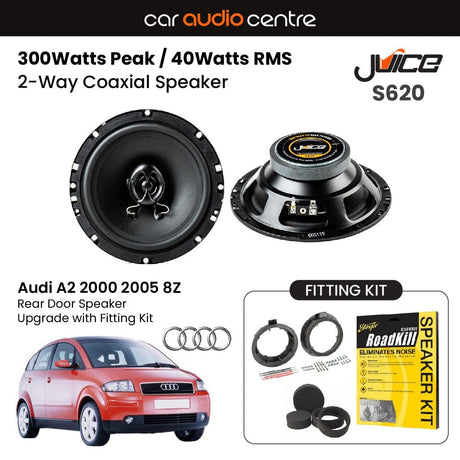 Car Audio Centre Juice 6.5" 165mm 300W Rear Door Speaker Upgrade for Audi A2 (2000-2005, 8Z)