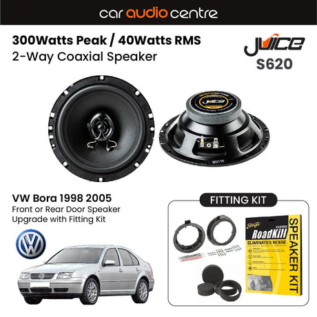 Car Audio Centre Juice 6.5" 165mm 300W Front or Rear Door Speaker Upgrade for VW Bora (1998-2005)