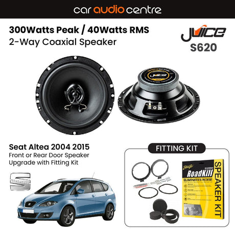 Car Audio Centre Juice 6.5" 165mm 300W Speaker Upgrade Kit for Seat Altea (2004-2015)