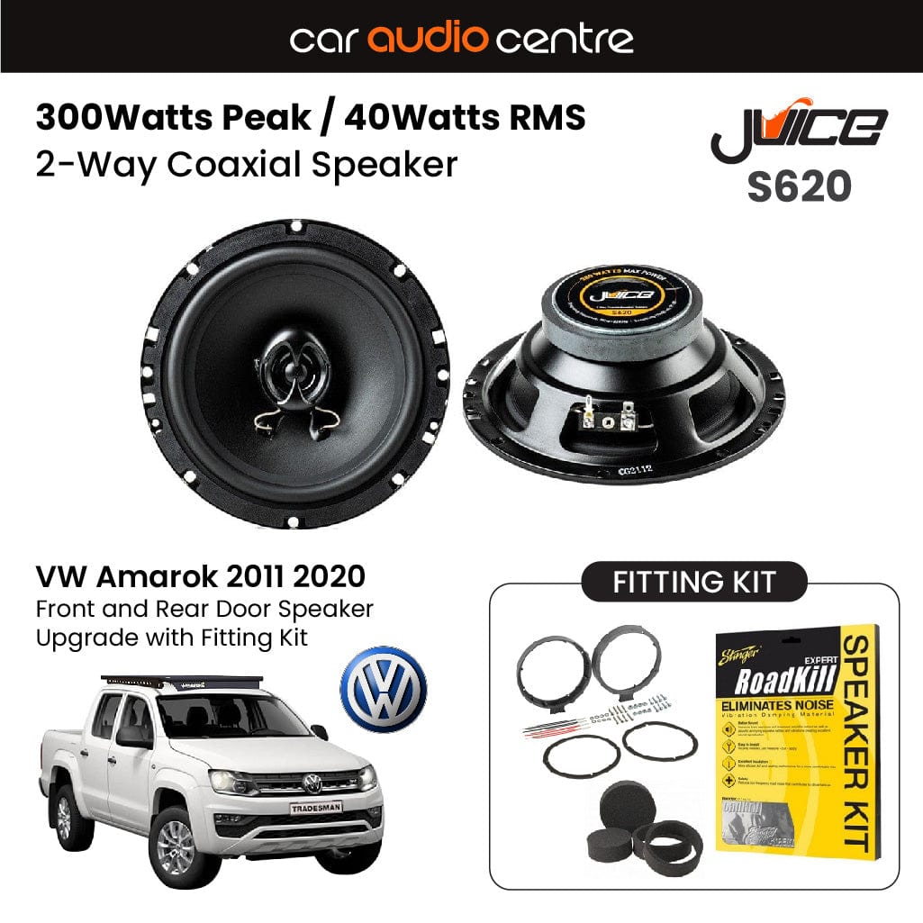 Car Audio Centre Juice 6.5" 165mm 300W Speaker Upgrade Kit for VW Amarok (2011-2020)