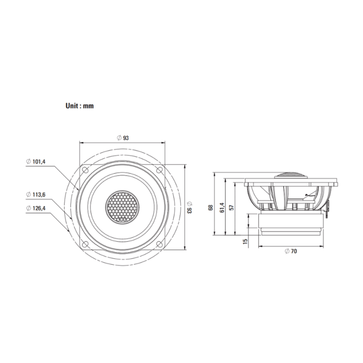Car Audio Centre Car Speakers BLAM RELAX BL-100RFC 4" 2ohm 2-Way Coaxial Car Audio Speakers (PAIR)
