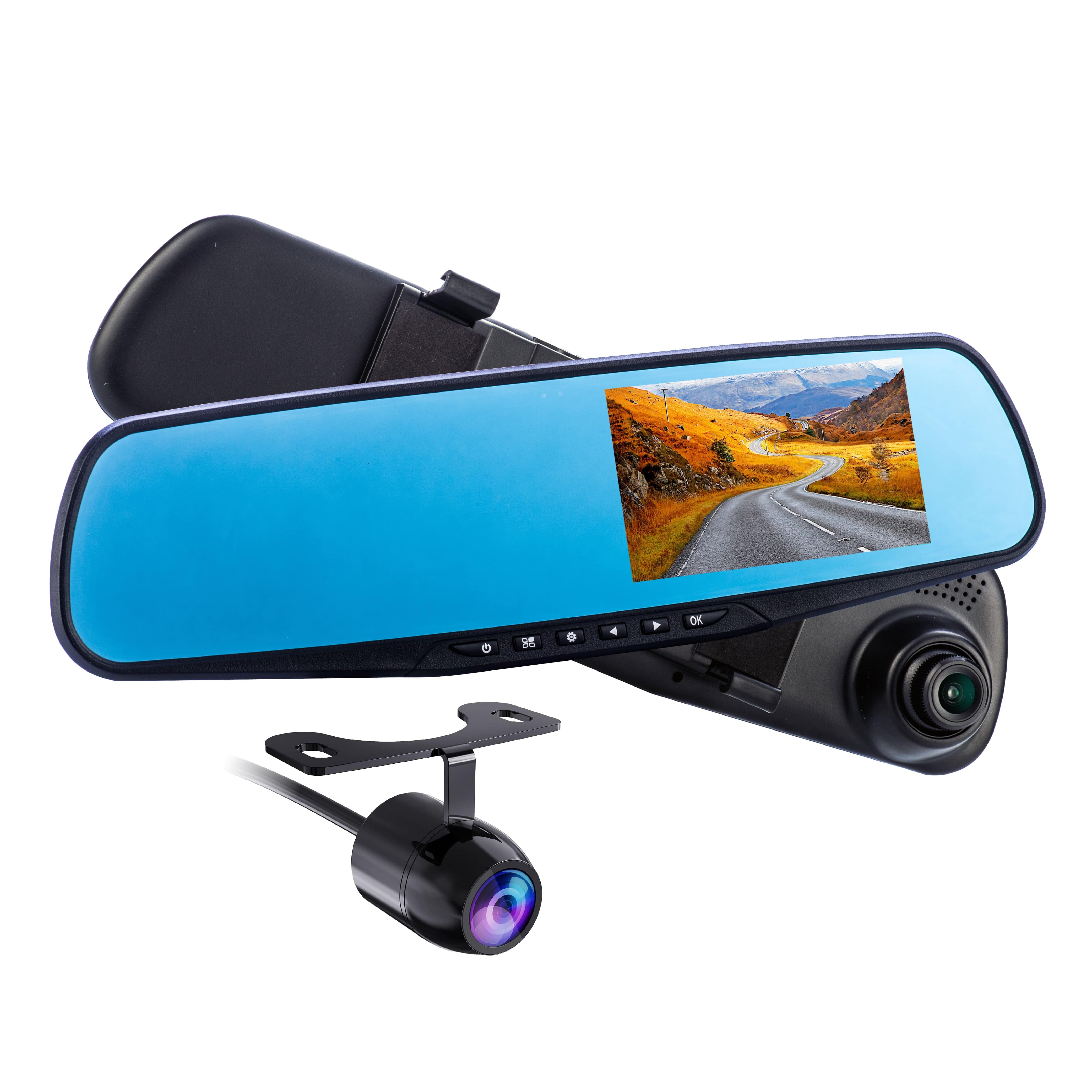 CPDVR3 1080P Full HD 4.3" LCD Rearview Mirror Dash Cam Dual Camera System