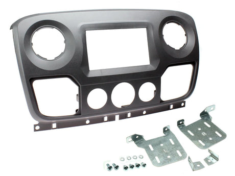 Connects2 Stereo Fitting Connects2 CT23VX60 Vauxhall Movano Double DIN Fascia Kit. Allows the installation of a Double DIN head unit. Comes with brackets and screws. Finished in Black (Matt).