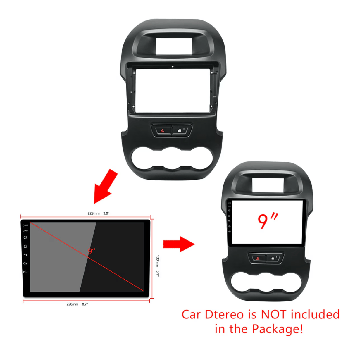 Connects2 Fascia Plate Connects2 CT34FD01 Stereo Fascia Panel for Ford