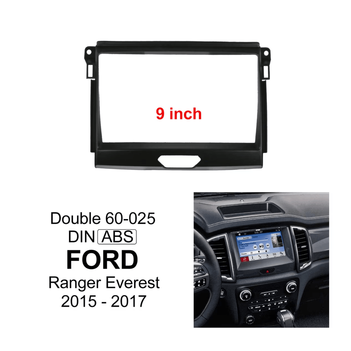 Connects2 Fascia Plate Connects2 CT34FD03 9" Stereo Fascia Panel for Ford Ranger /Everest 2015-2017