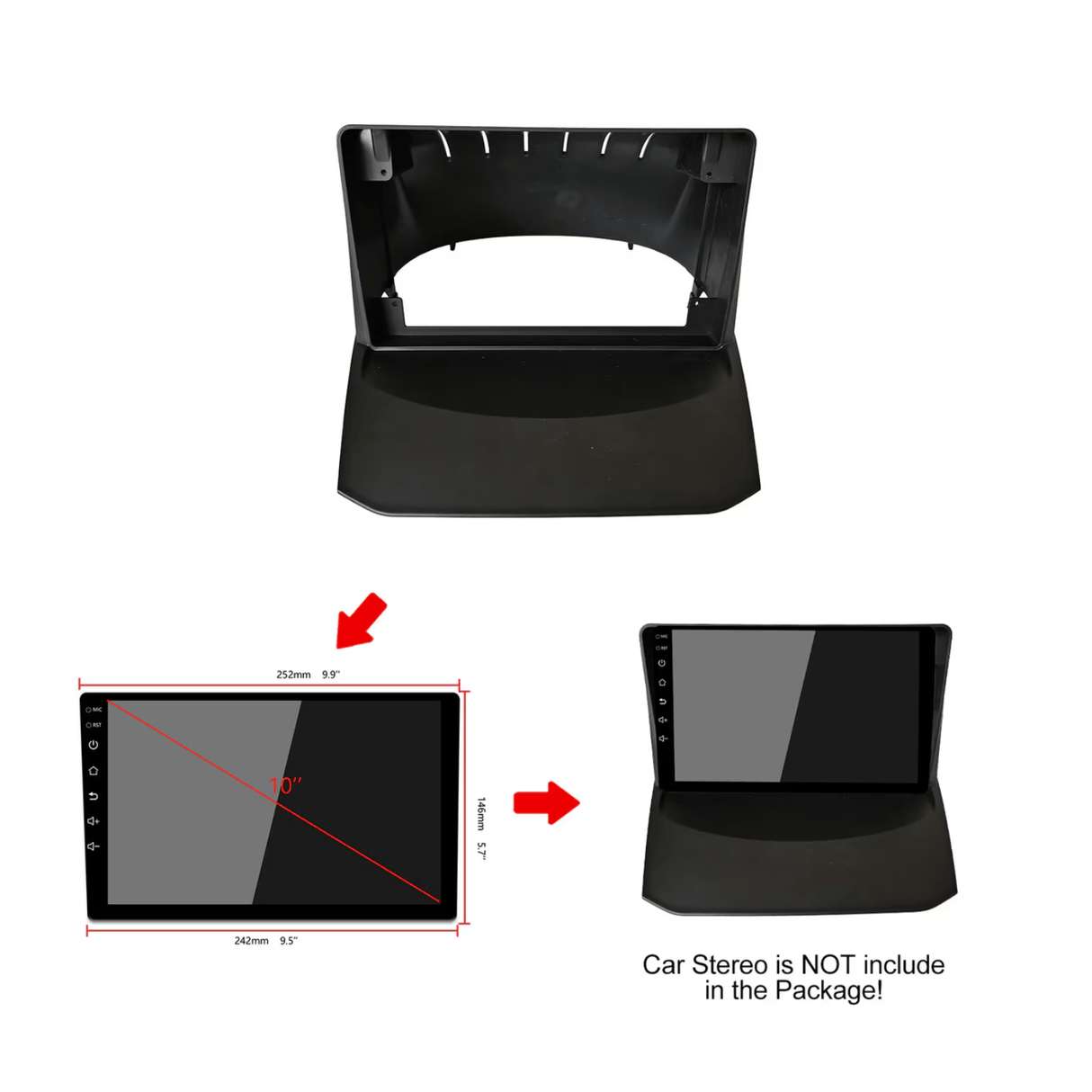 Connects2 Fascia Plate Connects2 CT34FD05 9" Stereo Fascia Panel for Ford Fiesta 2013-2014