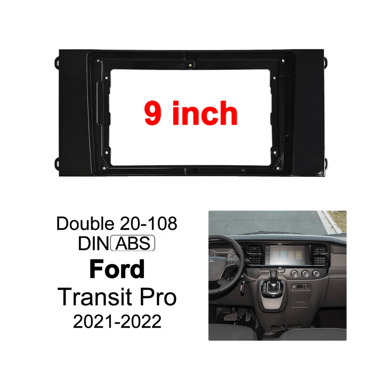Connects2 Fascia Plate Connects2 CT34FD06 9" Stereo Fascia Panel for Ford Transit 2021>