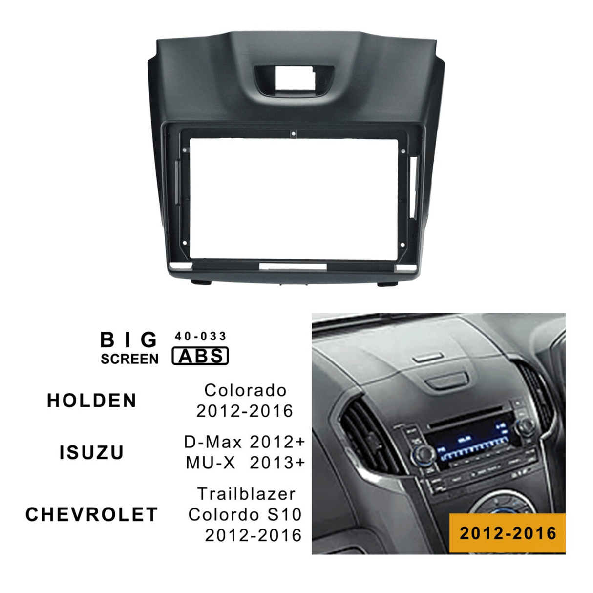 Connects2 Fascia Plate Connects2 CT34IZ01 9" Stereo Fascia Panel for Isuzu / Holden / Chevrolet