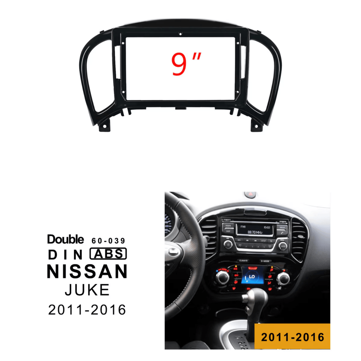 Connects2 Fascia Plate Connects2 CT34NS02 Nissan Juke 2011–2016 9" Stereo Fascia Panel