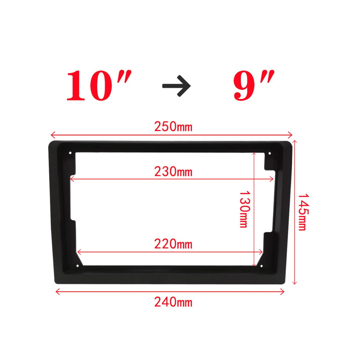 Connects2 Fascia Plate Connects2 CT34UV01 Universal 10.1" to 9" Reducer Fascia Panel