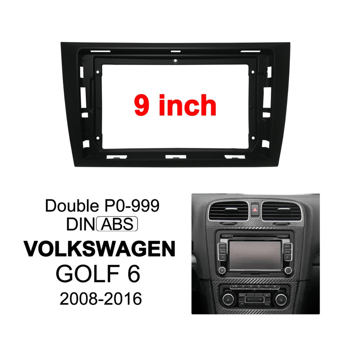 Connects2 Fascia Plate Connects2 CT34VW03 VW Golf MK6 2008–2013 9" Stereo Fascia Panel