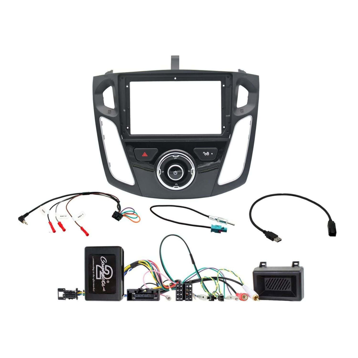 Connects2 Fascia Plate Connects2 CTK9FD03 9" Complete Installation Kit For Ford Focus