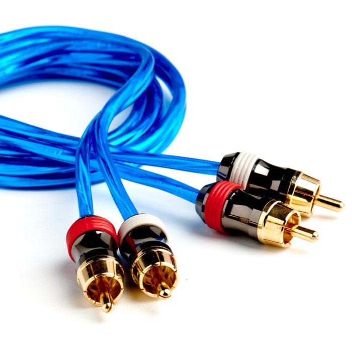 Car Hi-Fi Stereo RCA Connector Cable, Double Shielded, 5 M Blue 2 Rca Male 2 Rca Male
