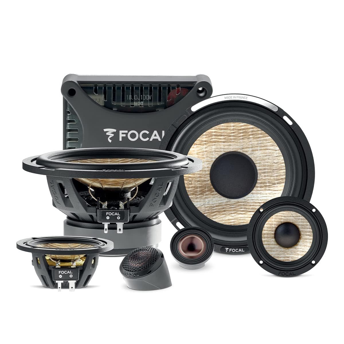 Focal Car Speakers Focal PS165F3E 6.5" 3-way Component Speaker System with Flax cone Technology