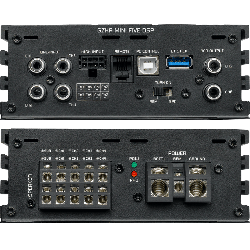 Ground Zero 5 Channel Amp Ground Zero GZHA MINI FIVE-DSP 5-channel class D compact amplifier with DSP