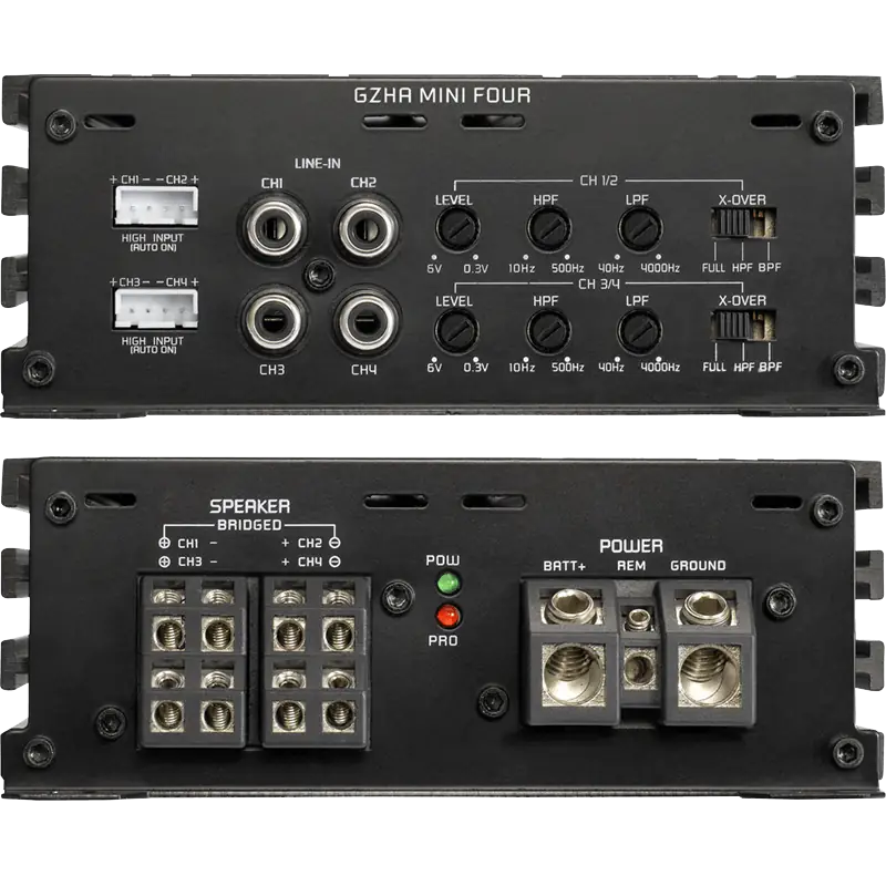 Ground Zero 4 Channel Amp Ground Zero GZHA MINI FOUR 640W 4-channel class D compact amplifier