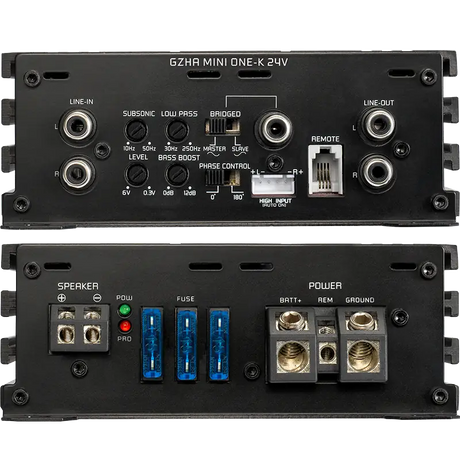 Ground Zero Monoblock Amp (For Subwoofers) Ground Zero GZHA MINI ONE-K 24V 1200 Watt max. Mono class D compact amplifier for 24V use