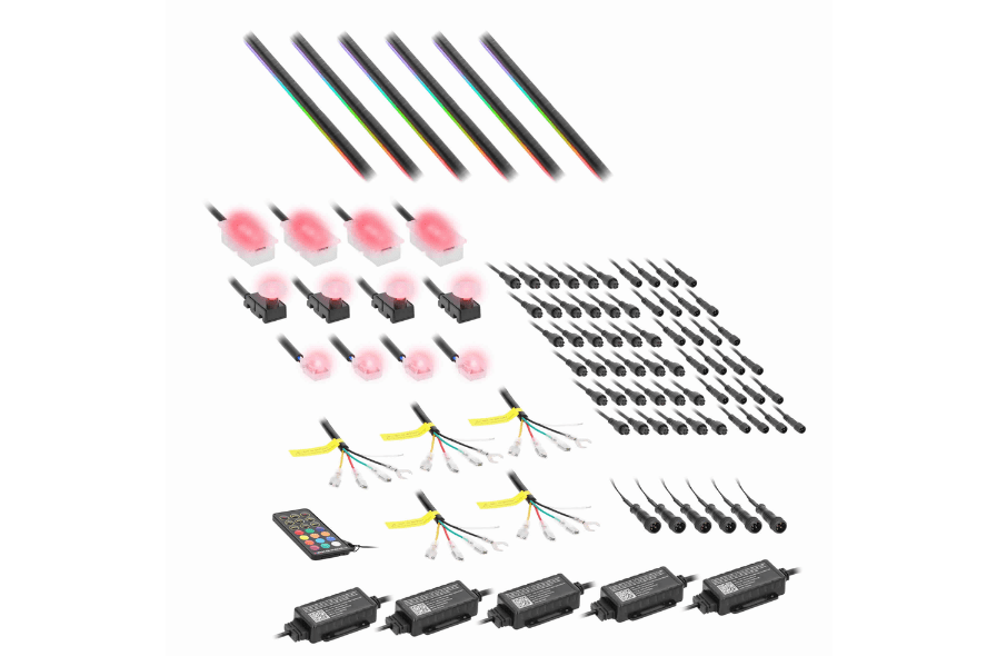 Heise LED Bulbs Heise HE-AMB-CAR 18-Piece universal Chasing Interior Ambient LED Lighting Kit