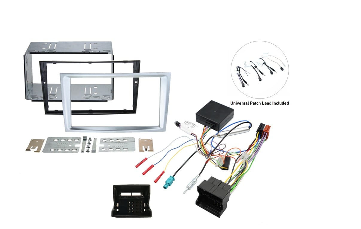 In Car Tec Stereo Fitting In Car Tec FK-8412 Vauxhall Double DIN car stereo upgrade fitting kit with Steering Controls (MATT CHROME/ SILVER)