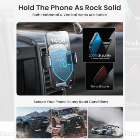 In Car Tec Phone Holder In Car Tec LISEN Auto-Lock Car Phone Holder Mount – Dashboard, Windscreen & Air Vent Smartphone Mount