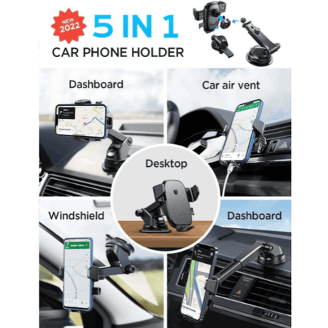 In Car Tec Phone Holder In Car Tec LISEN Auto-Locking Car Phone Holder Mount – Dashboard, Windscreen & Air Vent Smartphone Mount