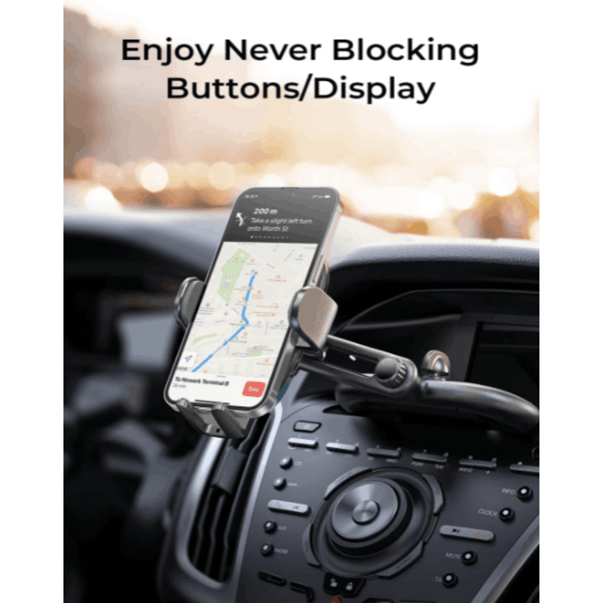 In Car Tec Phone Holder In Car Tec LISEN LS-E714 Iron Clamp Arm & CD Slot 2-in-1 Phone Holder