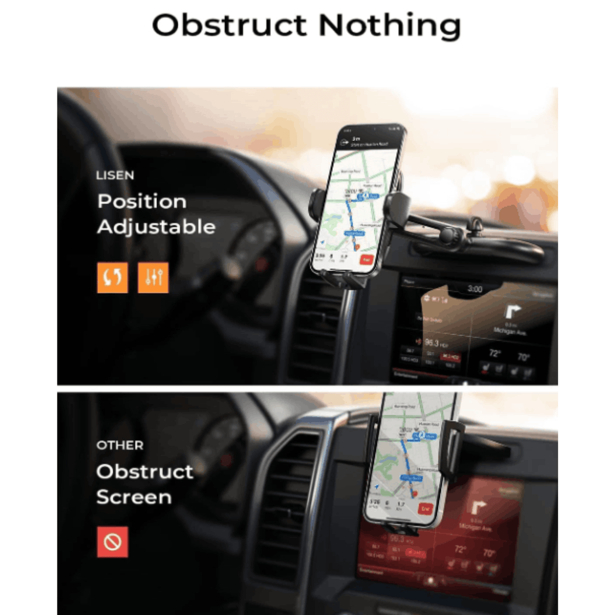 In Car Tec Phone Holder In Car Tec LISEN LS-E714 Iron Clamp Arm & CD Slot 2-in-1 Phone Holder