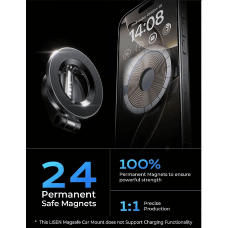 In Car Tec Phone Holder In Car Tec LISEN Mini MagSafe Dashboard Car Mount Magnetic Phone Holder for iPhone & Android
