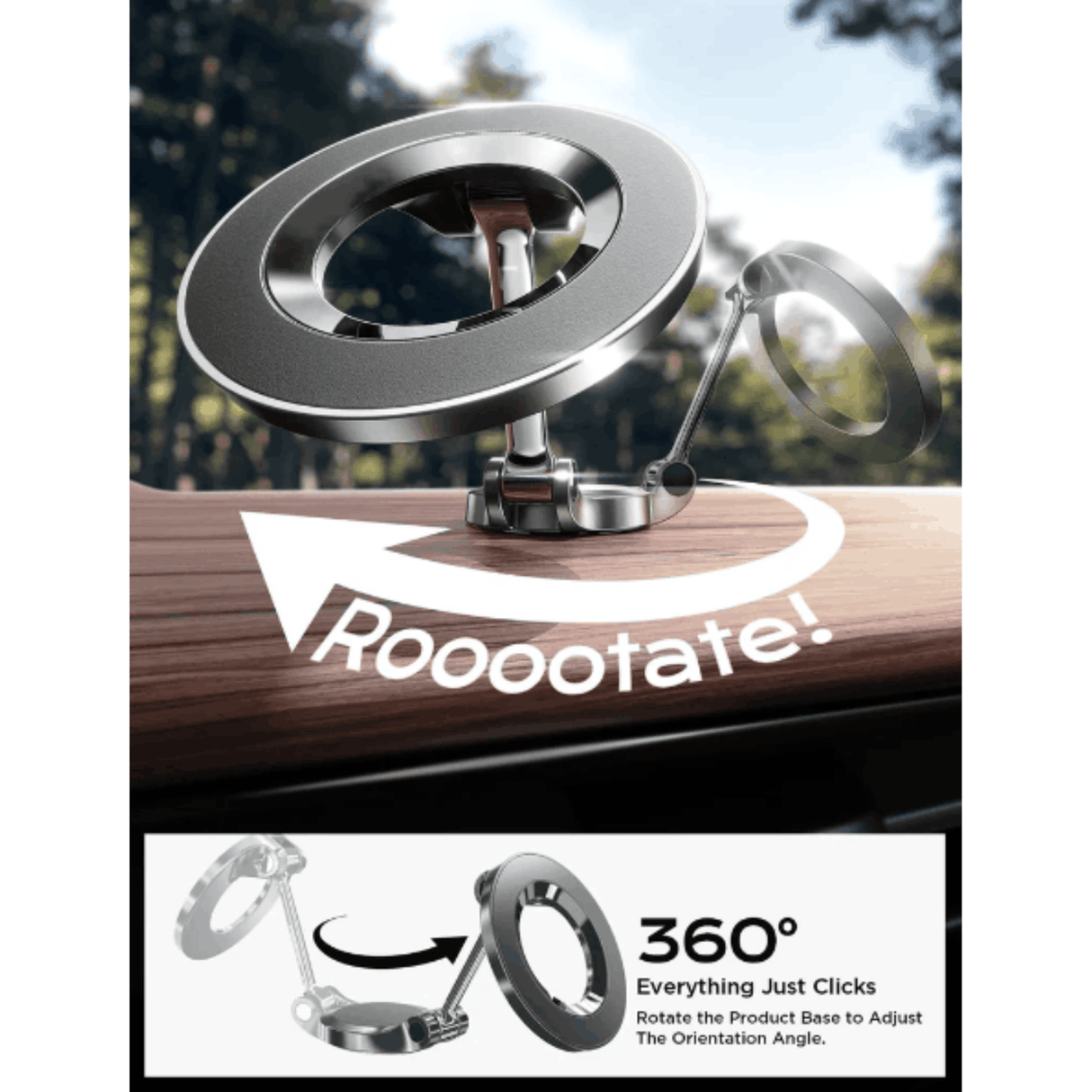 In Car Tec Phone Holder In Car Tec LISEN Mini MagSafe Dashboard Car Mount Magnetic Phone Holder for iPhone & Android