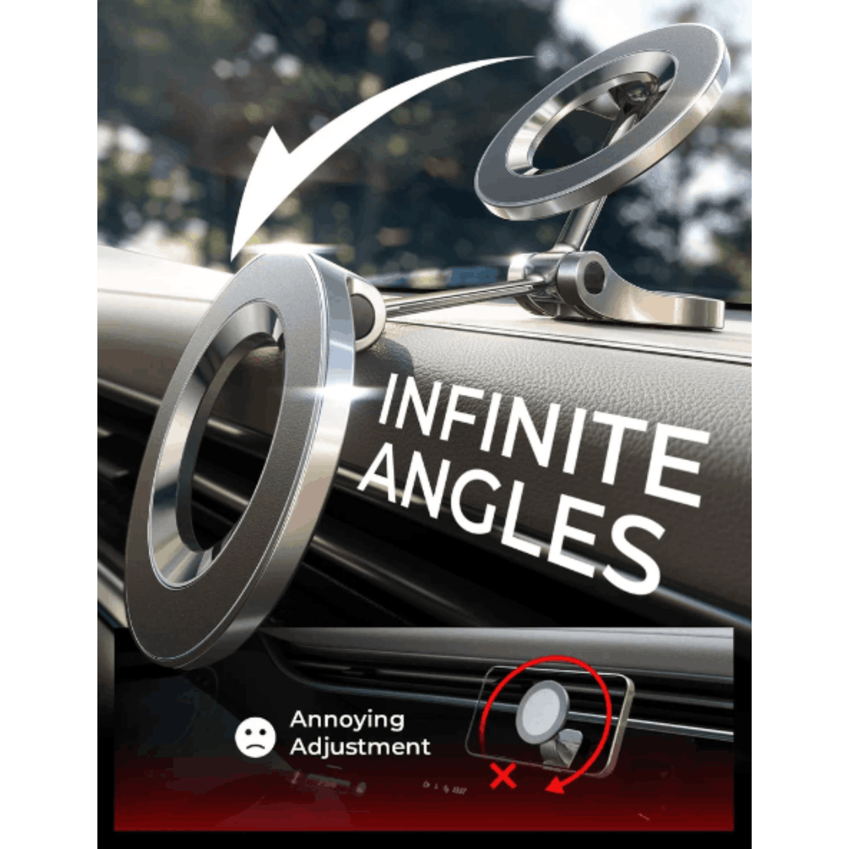 In Car Tec Phone Holder In Car Tec LISEN Mini MagSafe Dashboard Car Mount Magnetic Phone Holder for iPhone & Android