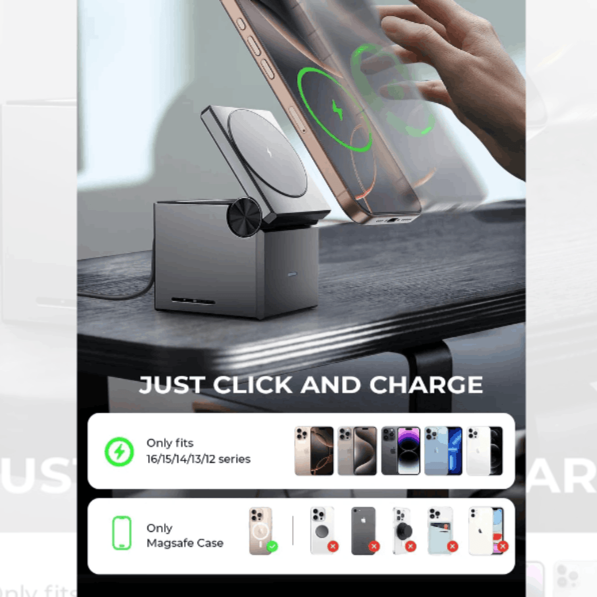 In Car Tec Wireless Charger In Car Tec LISEN Qi2 3-in-1 Foldable MagSafe Charging Station – Wireless Charger for iPhone, Watch & AirPods