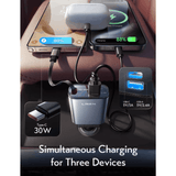 In Car Tec USB-C Car Charger In Car Tec LISEN Retractable USB-C Car Charger 57W – Fast PD Charger with Built-in Cable