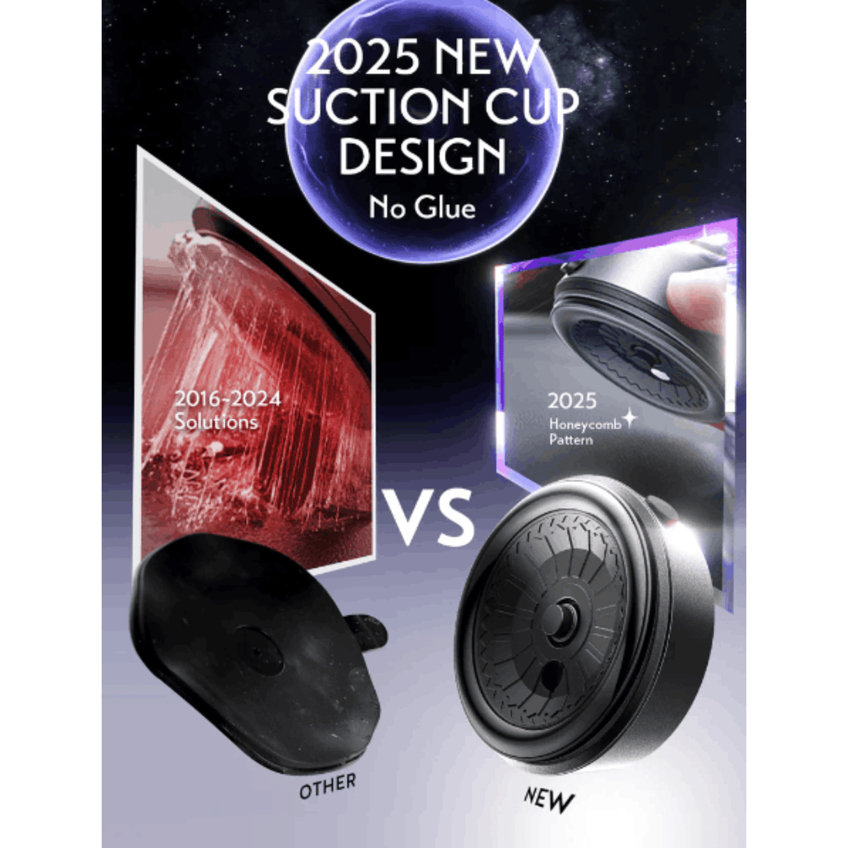 In Car Tec Phone Holder In Car Tec LISEN Vacuum Suction Phone Holder 360° Adjustable Magnetic Car & Desktop Phone Mount