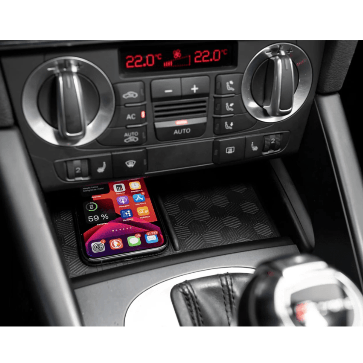 In Car Tec Phone chargers INBAY 26-101 15W QI Wireless Charging Pocket for Audi A3 8P 2003-2012